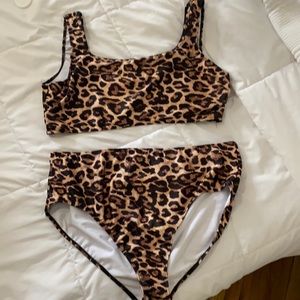 Plus Leopard High Waist Bikini